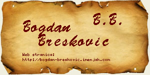 Bogdan Brešković vizit kartica